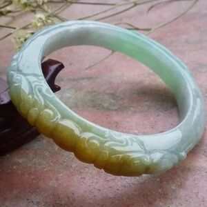 Certified Icy Green Natural A JADE Jadeite Dragon Bangle Bracelet 57mm